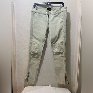 ISABEL MARANT gray  Lambskin Leather skinny Leg Pants 36 US 4